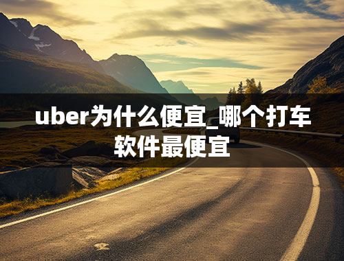 uber为什么便宜_哪个打车软件最便宜