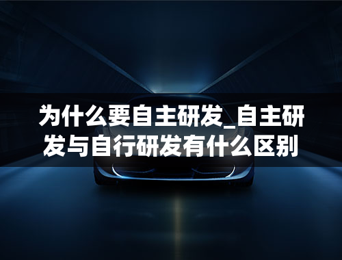 为什么要自主研发_自主研发与自行研发有什么区别？