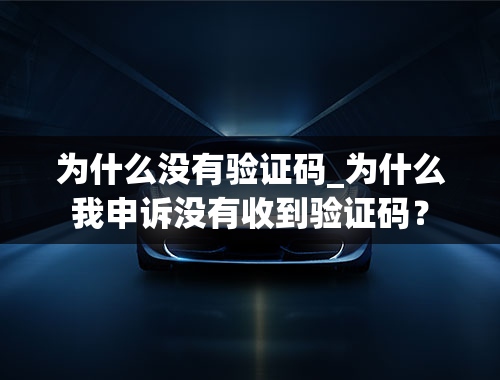 为什么没有验证码_为什么我申诉没有收到验证码？