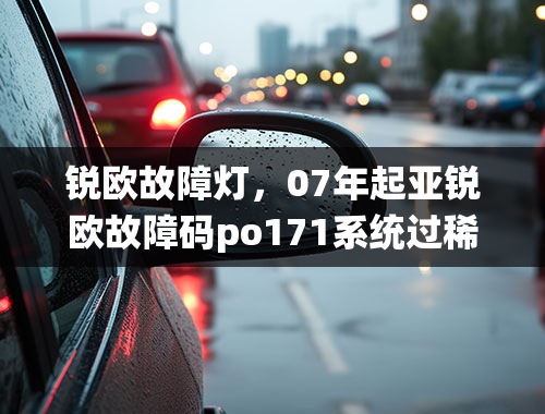 锐欧故障灯，07年起亚锐欧故障码po171系统过稀（1排）前痒传感还了，故障灯又亮了？