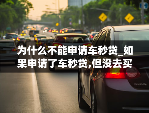 为什么不能申请车秒贷_如果申请了车秒贷,但没去买车,会有什么影响？