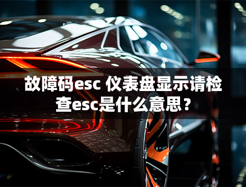 故障码esc 仪表盘显示请检查esc是什么意思？