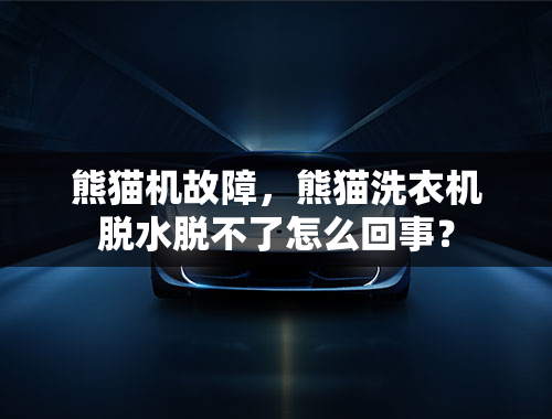 熊猫机故障，熊猫洗衣机脱水脱不了怎么回事？