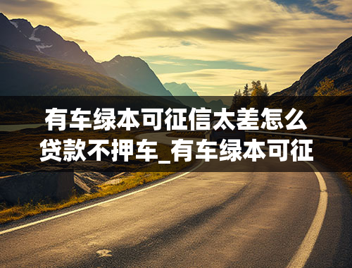 有车绿本可征信太差怎么贷款不押车_有车绿本可征信花了怎么贷款