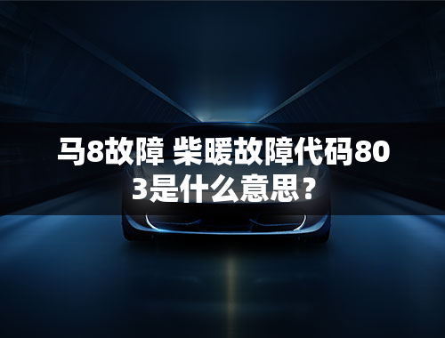 马8故障 柴暖故障代码803是什么意思？