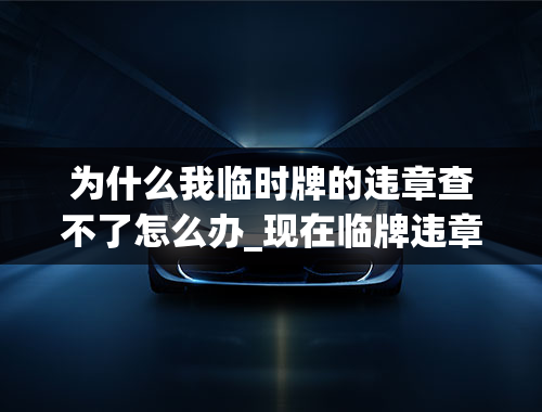 为什么我临时牌的违章查不了怎么办_现在临牌违章（新手新车）可以网上查询吗？多久可以查到？