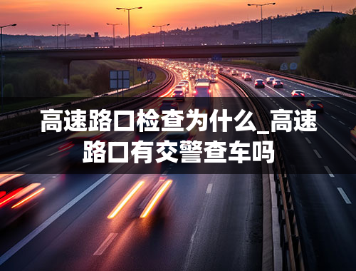 高速路口检查为什么_高速路口有交警查车吗