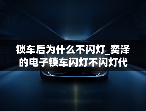 锁车后为什么不闪灯_奕泽的电子锁车闪灯不闪灯代表什么